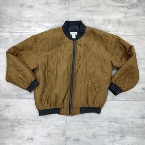 Vintage Bogari Silk Olive Green Bomber Jacket Windbreaker Mens Size Medium